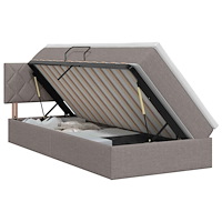 vidaXL Förvaringssäng med madrass Taupe 100 x 200 cm Sammet