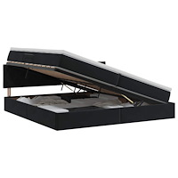 vidaXL Förvaringssäng med huvudgavel Svart 200 x 200 cm Sammet