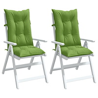 vidaXL Stolsdynor högt ryggstöd 2 st melerad grön 120x50x7 cm tyg