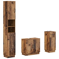 vidaXL 3-delars badrumsskåpsset HOORN Gammalt trä Konstruerat trä