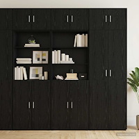 vidaXL Förvaringsskåp med hyllor Svart ek 70 x 42,5 x 225 cm