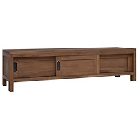 vidaXL TV-skåp 110 x 30 x 30 cm Massivt teakträ Naturlig