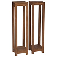 vidaXL Växtställ 2 st Naturlig 25 x 25 x 100 cm Massivt teakträ