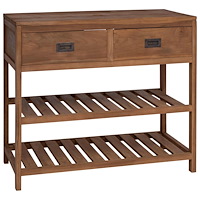 vidaXL Badrumsskåp Naturlig 90 x 45 x 75 cm Massivt teakträ