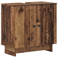 vidaXL Badrumsskåp med handfat EDE Gammalt trä 59,5 x 31,5 x 59 cm