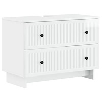 vidaXL Badrumsskåp med handfat EDE Vit högglans 82 x 41 x 59 cm