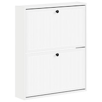 vidaXL Väggmonterad skoskåp EDE 71 x 17 x 86 cm Konstruerat trä Vit