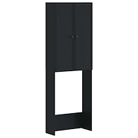 vidaXL Toalett skåp EDE Svart 66 x 25,5 x 190 cm Konstruerat trä