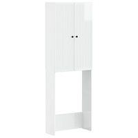 vidaXL Toalett skåp EDE Vit högglans 66 x 25,5 x 190 cm
