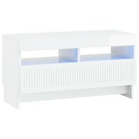 vidaXL LED TV-skåp Vit högglans Konstruerat trä