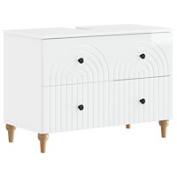 vidaXL Badrumsskåp med handfat ALKMAAR Vit högglans 82 x 41 x 59 cm