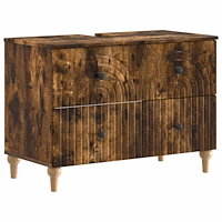 vidaXL Badrumsskåp med handfat ALKMAAR Rökt ek 82 x 41 x 59 cm
