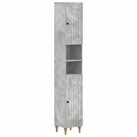 vidaXL Badrumsskåp med Öppen Hylla ALKMAAR Betonggrå 30 x 31 x 190 cm