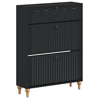vidaXL Skoskåp ALKMAAR 78 x 24 x 103 cm Konstruerat trä Svart