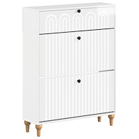 vidaXL Skoskåp ALKMAAR 78 x 24 x 103 cm Konstruerat trä Vit högglans