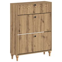 vidaXL Skoskåp ALKMAAR 78 x 24 x 103 cm Konstruerat trä Artisan-ek