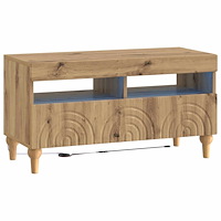 vidaXL LED TV-skåp Artisan-ek Konstruerat trä