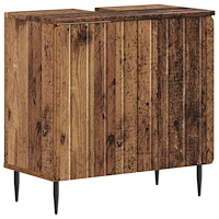 vidaXL Badrumsskåp med handfat ZWOLLE Gammalt trä 59,5 x 31,5 x 59 cm