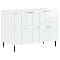 vidaXL Badrumsskåp med handfat ZWOLLE Vit högglans 82 x 41 x 58,5 cm