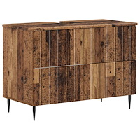 vidaXL Badrumsskåp med handfat ZWOLLE Gammalt trä 82 x 41 x 58,5 cm