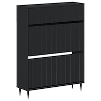 vidaXL Skoskåp ZWOLLE 78 x 24 x 103 cm Konstruerat trä Svart