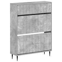 vidaXL Skoskåp ZWOLLE 78 x 24 x 103 cm Konstruerat trä Betonggrå