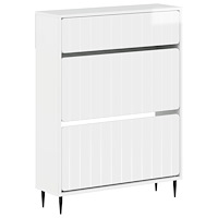 vidaXL Skoskåp ZWOLLE 78 x 24 x 103 cm Konstruerat trä Vit högglans