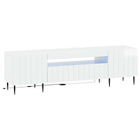 vidaXL LED TV-skåp Vit högglans Konstruerat trä