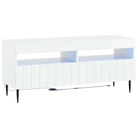 vidaXL LED TV-skåp Vit högglans Konstruerat trä