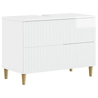 vidaXL Badrumsskåp med handfat ARNHEM Vit högglans 82 x 41 x 59 cm