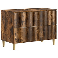 vidaXL Badrumsskåp med handfat ARNHEM Rökt ek 82 x 41 x 59 cm