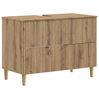 vidaXL Badrumsskåp med handfat ARNHEM Artisan-ek 82 x 41 x 59 cm
