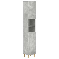 vidaXL Badrumsskåp med Öppen Hylla ARNHEM Betonggrå 30 x 31 x 190 cm