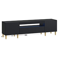 vidaXL LED TV-skåp Svart Konstruerat trä