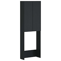 vidaXL Toalett skåp ARNHEM Svart 66 x 25,5 x 190 cm Konstruerat trä