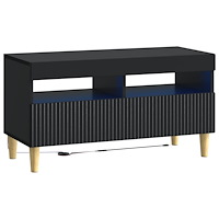 vidaXL LED TV-skåp Svart Konstruerat trä
