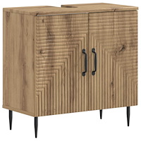 vidaXL Badrumsskåp med handfat HAARLEM Artisan-ek 59,5 x 31,5 x 59 cm
