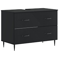 vidaXL Badrumsskåp med handfat HAARLEM Svart 82 x 41 x 58,5 cm