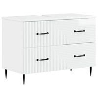vidaXL Badrumsskåp med handfat HAARLEM Vit högglans 82 x 41 x 58,5 cm