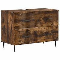 vidaXL Badrumsskåp med handfat HAARLEM Rökt ek 82 x 41 x 58,5 cm