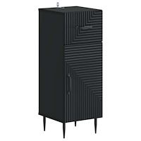 vidaXL Badrumsskrubb HAARLEM Svart 30 x 31 x 80 cm Konstruerat trä