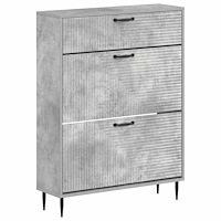 vidaXL Skoskåp HAARLEM 78 x 24 x 103 cm Konstruerat trä Betonggrå