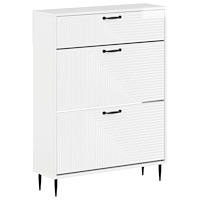 vidaXL Skoskåp HAARLEM 78 x 24 x 103 cm Konstruerat trä Vit högglans