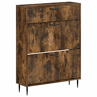 vidaXL Skoskåp HAARLEM 78 x 24 x 103 cm Konstruerat trä Rökt ek