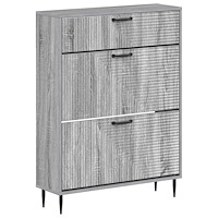 vidaXL Skoskåp HAARLEM 78 x 24 x 103 cm Konstruerat trä Grå Sonoma
