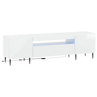 vidaXL LED TV-skåp Vit högglans Konstruerat trä