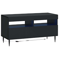 vidaXL LED TV-skåp Svart Konstruerat trä