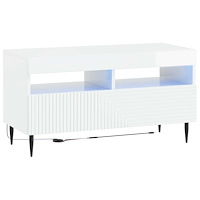 vidaXL LED TV-skåp Vit högglans Konstruerat trä