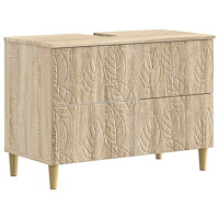 vidaXL Badrumsskåp med handfat DELFT Sonoma-ek 82 x 41 x 59 cm