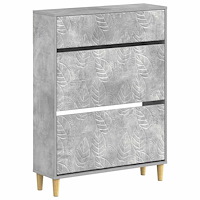 vidaXL Skoskåp DELFT 78 x 24 x 103 cm Konstruerat trä Betonggrå